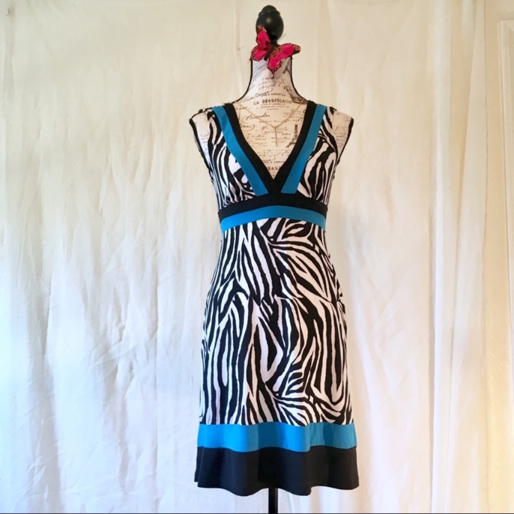 Sun dress zebra striped medium